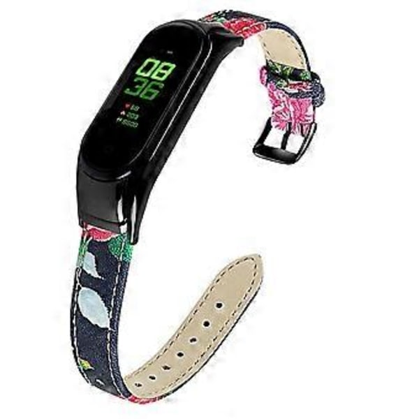 Til Xiaomi Smart Band 8 Ægte Læderrem med Sort Urkasse Style K