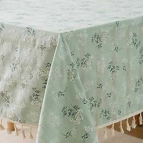 Pöytäliina Pastoraalinen Puuvillapellava Pöytäliina Suorakulmio, Pestävä Vintage Pöytäliina Kukka Kuvioilla, Pölytiiviit Pöytäliinat Sisä- Ja Ulkokäyttöön
