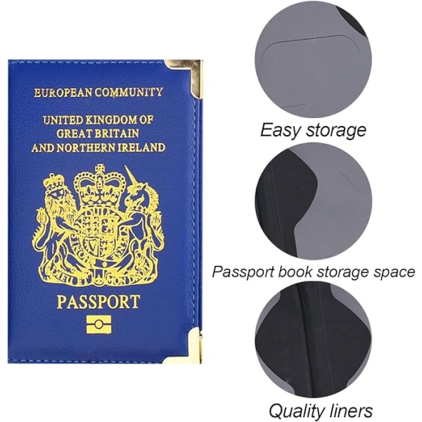 Iso-Britannian passi miesten ja naisten lompakot (musta), matka PU le