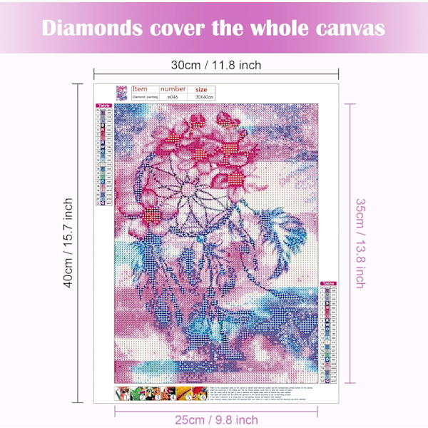 1 stk 5D diamantmaleri diamantsett komplett rhinstein kunst håndverk H