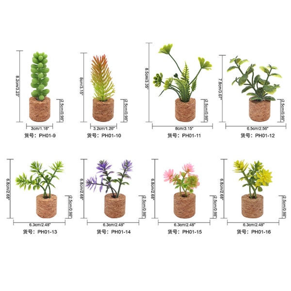Kunstige sukkulente plante køleskabsmagneter - Pottede sukkulente pla