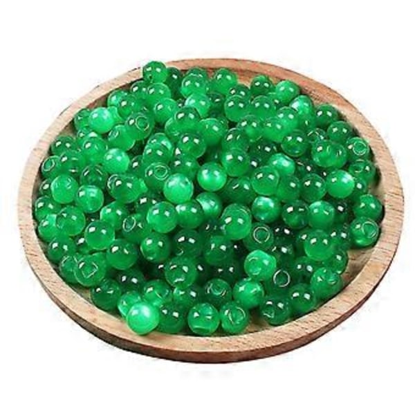 10 st 10 mm Cheongsam Pärlemorskimrande Kupolformade Syknappar Imitation Jade Partiella Hål för Tangdräkt Hanfu Harts Runda Pärlor 20 (grön) 20 (green)