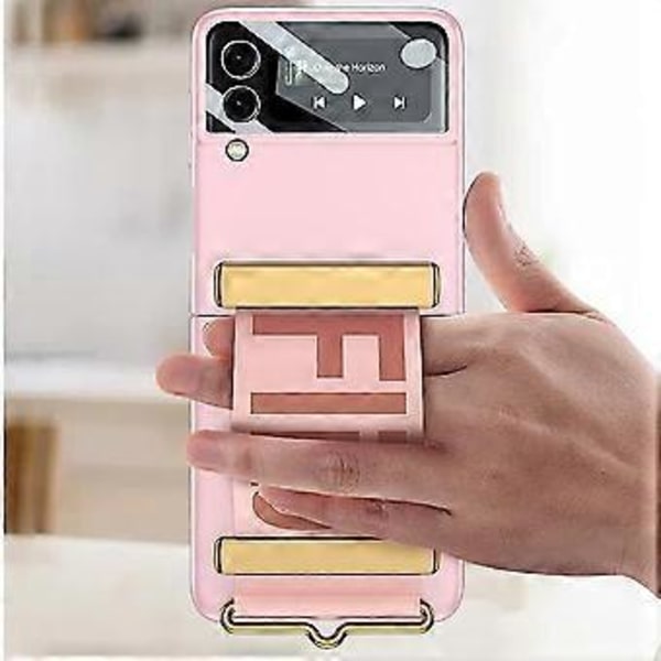 Skal för Samsung Galaxy Z Flip 3 med rem, ultratunt PC-hybrid 9H glas kameralinsskydd Allomfattande skal för Samsung Galaxy Z Flip 3 5G (pi