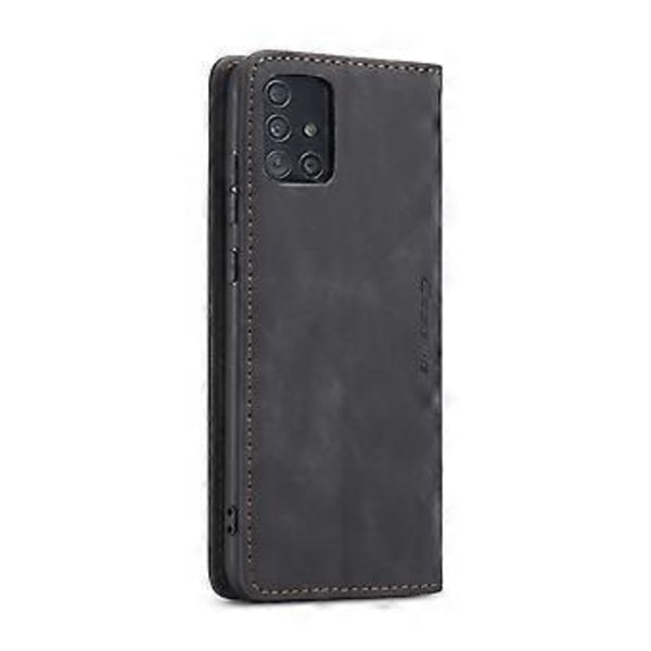 Multifunktionellt horisontellt flip-läderfodral för Galaxy A51 Black