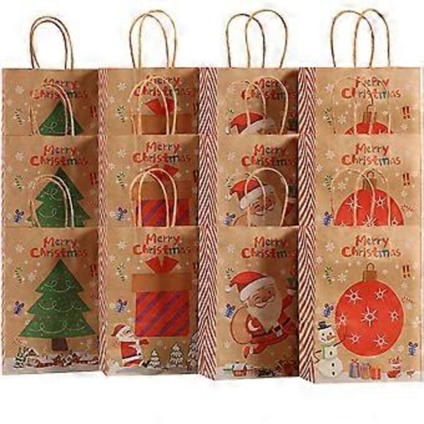 12 st Jul Papperspåsar Kraft Presentpåsar Jul Snacks Förpackningspåsar