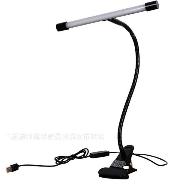 LED-skrivbordslampa med klämma, flexibel svanhalsarm, ritbordlampa