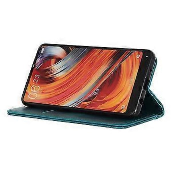 Motorola Edge 60 Fusion 5G -kotelo, jalustallinen, halkaistua nahkaa, litsi-kuvioitu lompakkokotelo Green