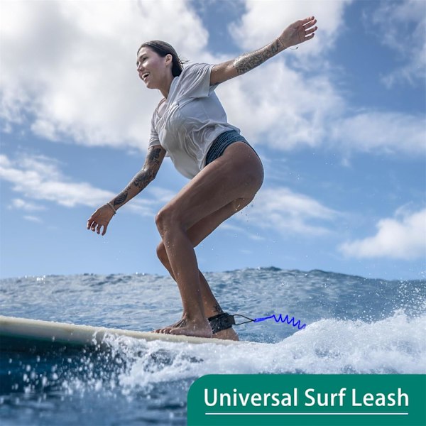 10 fot Paddle Leash, Blå Infällbar Surfbrädes Leash för Ståpaddling