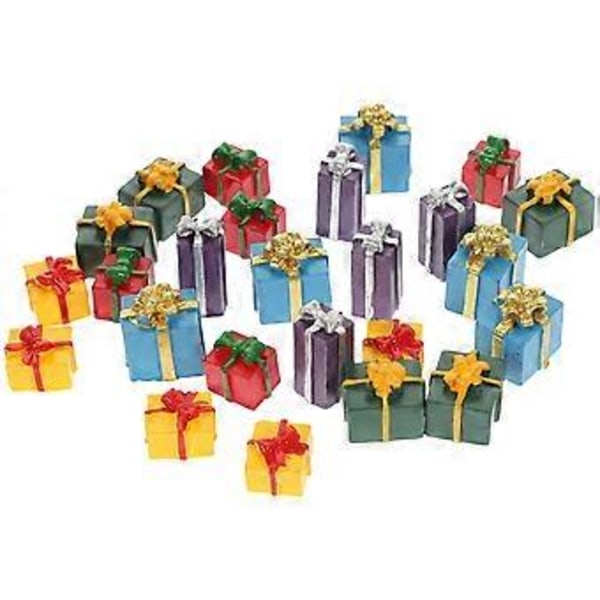 25 st Miniatyr Presentförpackning Dekor Dockhus Ornament Mini Presentförpackning Dockhus Dekoration