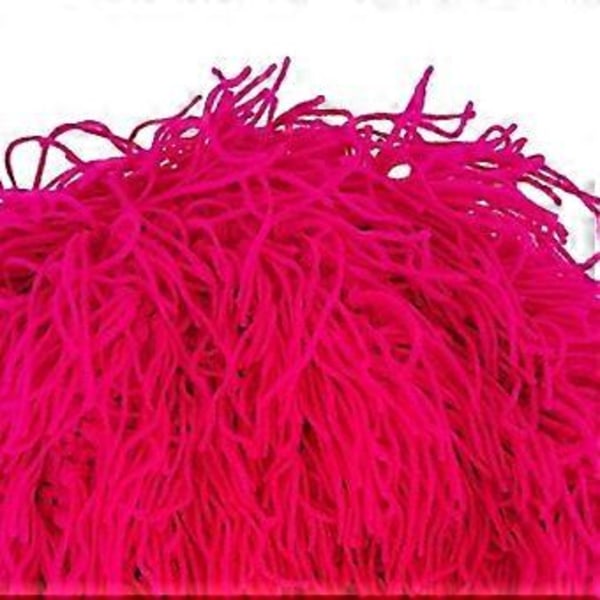 Strikket Lue Strikket Beanie Lue Casual Kostyme Rekvisitt Menn Kvinner Vinter Varm Hodeinnpakning Fuzzy Vinterlue for Ferie Snowboarding(Rose Rød L)