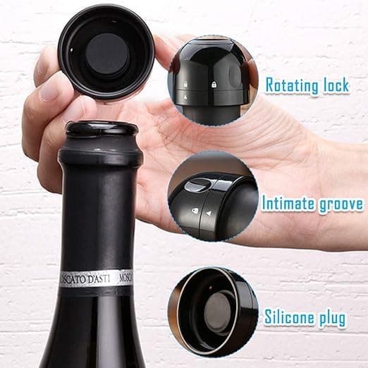 3 pakker champagnepropper, genanvendelig silikoneforseglet vinprop