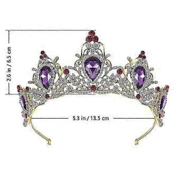 Lyxig lila kristallkrona barock krona strass tiara och krona brudkrona()