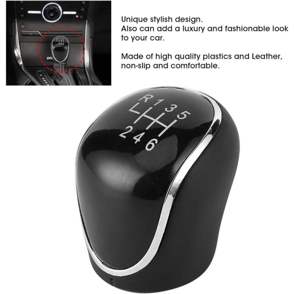 1PC 6-växlad växelspaksknopp för Ford Focus Black MK2 MK3 Fit fo