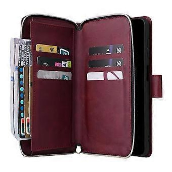 Til Samsung Galaxy A55 5G Etui Kortlommer Lynlås Læder Telefon Cover Style E