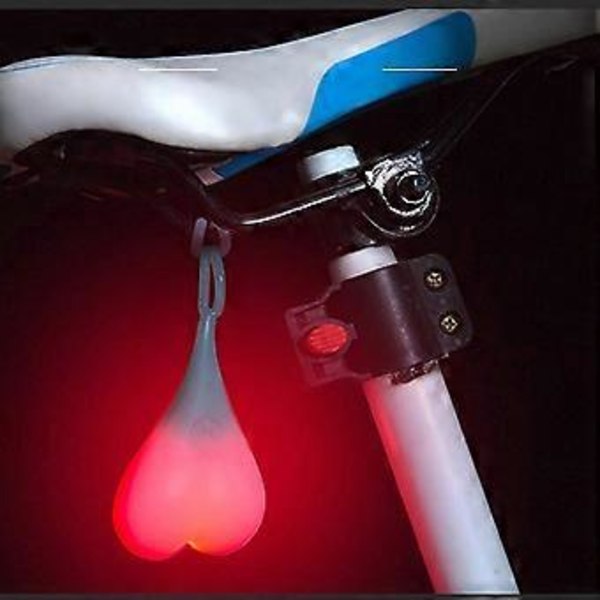 Cykel Baklyktor i Bollform, Cykel Varningsljus i Hjärtform, Nödvändig LED Ägglampa för Natten, Vattentät - Röd