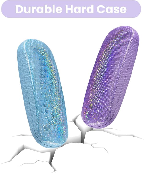 2 stk Hard Shell Brilleetui Bling PU Lær Brilleetui Pro