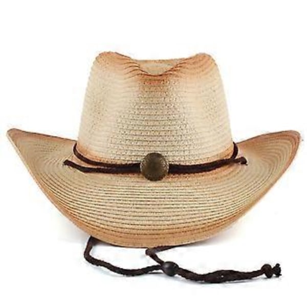 Western Cowboyhatt i Halm, Halmhatt, Westernhatt i Halm för Män, Resehatt, Outsider-hatt, Fedora-hatt i Halm, Panama-hatt i Halm, Beige Beige