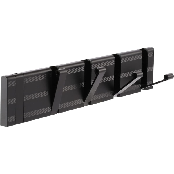 Sammenleggbar veggmontert klesstativ, svart intensiv veggmontert kåpe