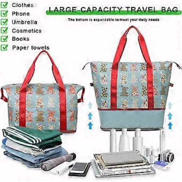Damers Stor Kapasitet Vanntett Tote Bag Lett Utvidbar Veske (A) COLOR 1
