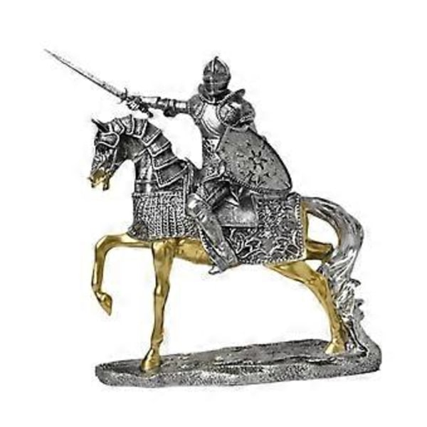 Ridder Hest Statue Resin Figur Skulptur til Kontor Entré Bogreol()