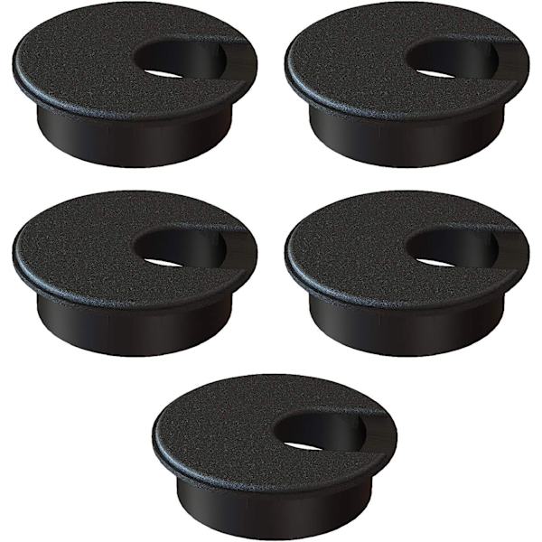 (5-pak) 2\" Sort Skrivebordsgennemføring, Plastikkableorganisatorer, Computer