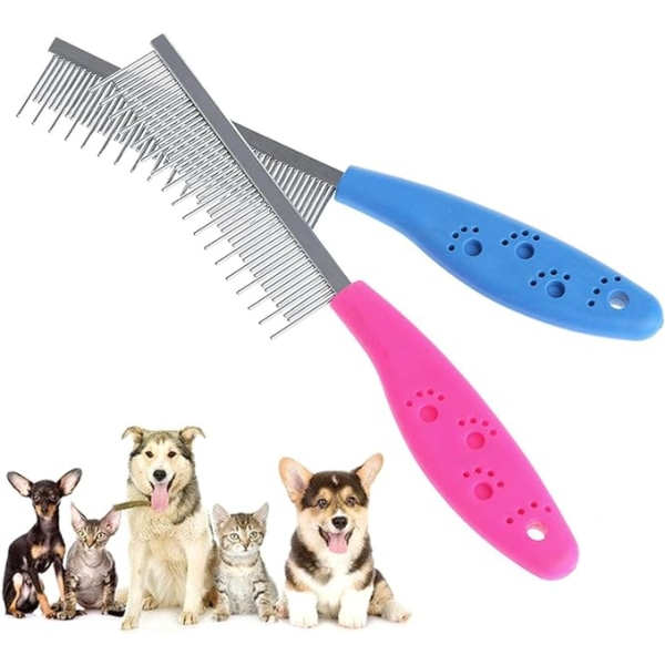 2 st Pet Cat Hund Trimmer Grooming Kam Borste Kam Rake Hair Shed