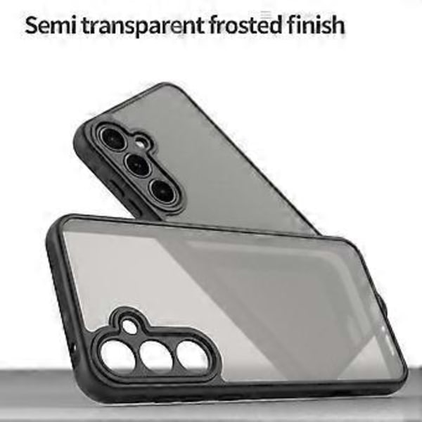 För Samsung Galaxy A55 5G Mobilskal Fallskydd Luftkuddar Frostat Genomskinligt PC+TPU Baksida Black