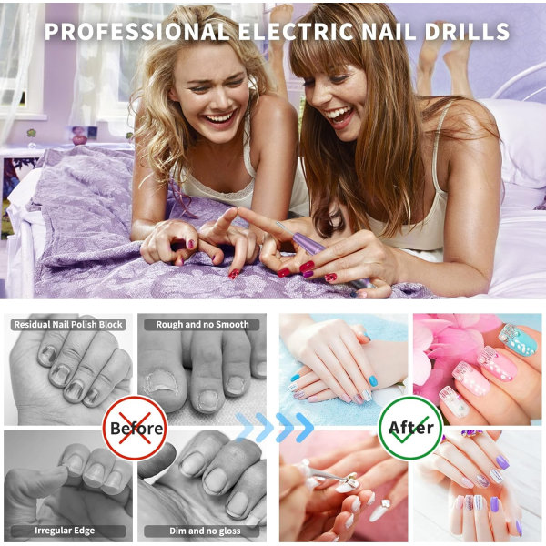 Grön, professionell elektrisk nagelslipare, elektrisk nagelfil, por