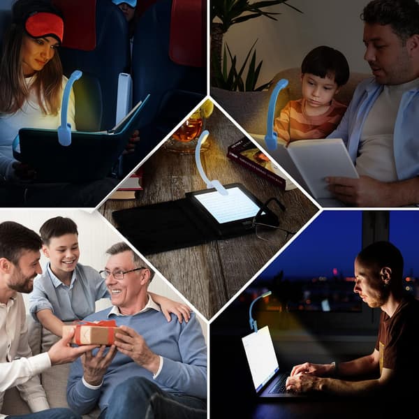 Læselampe, USB Genopladelig Klipslampe til Læsning, 3 M