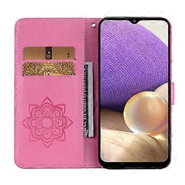 Til Samsung Galaxy S24 FE Wallet Case Ugle Blomst Præget Rhinestone Læder Cover Style F