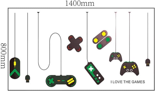 Spelväggsdekaler Spelkontroll Joystick Spelyta Väggdekal
