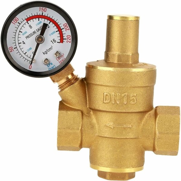Messingtrykregulator DN15 20mm G-gevind 1,6MPa Justerbar Vand