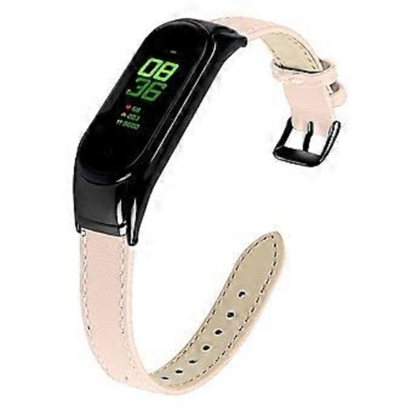 Aitoa lehmännahkaa oleva ranneke Xiaomi Smart Band 8 -älykellolle ja musta kellokotelo Style J