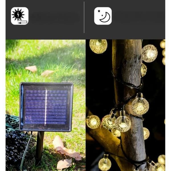 Julelys 12M 100LED Solcellelyskjede Små Garlan
