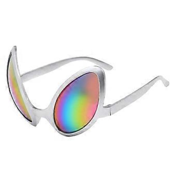 Fasjonable Alien-briller for voksne, Unisex Fancy Party Novelty Sølvramme Fargerike Linser