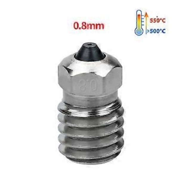 Bimetallisk Dyse Avanceret Varmebestandig Hærdet Ståldyse 0.2/0.4/0.6/0.8mm Til ABS TPU Og Flere Filamenttyper 0.8mm 0.8mm