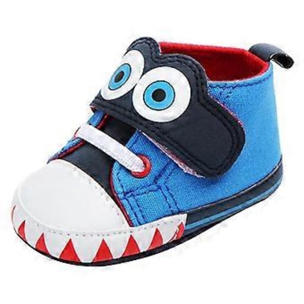 Baby Pojke Flicka Skor Barn Småbarn Stora Ögon Halkfria Skor Prewalker (Blå) Blue