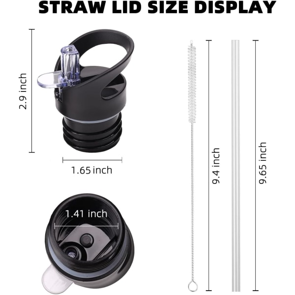 Sett med 2 standard halmhetter, tilbehør til vannflasker med