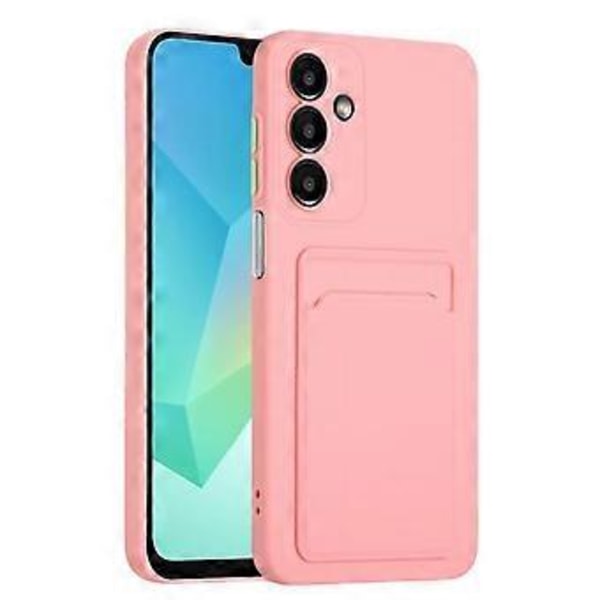 Skal för Samsung Galaxy A54 5G med Kortfack Matt Fingeravtrycksfri Baksida - Rosa Pink
