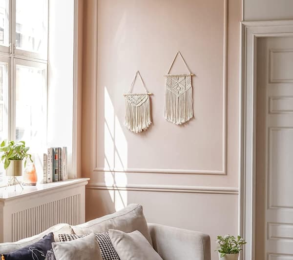 2 Pitsiseinätevaatetta Pieni Kudottu Taide Boho Chic Koti Dekor Apart