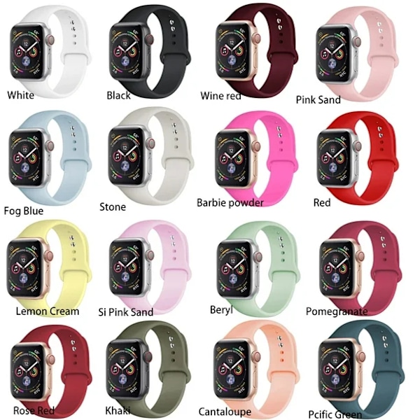 Musta 38/40/41mm, silikoninen urheiluranneke ja Apple Watch -ranneke