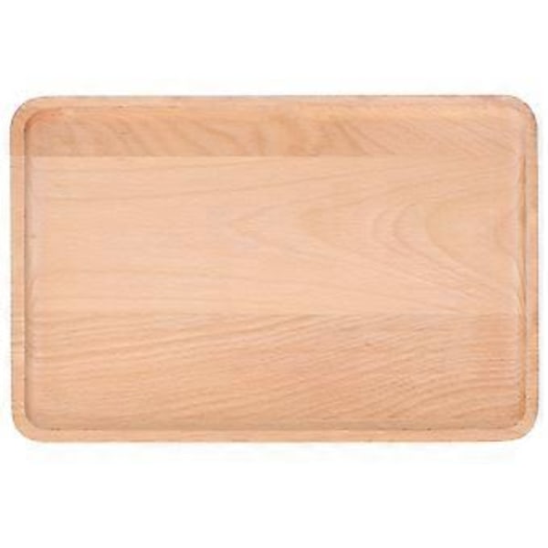 Fruktskålar Serveringsbricka i bokträ Rektangulär Dekorativ Desserttallrik Köksartiklar 30x20x2cm