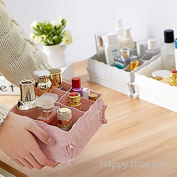 Blomsterkosmetik opbevaringsboks, grå