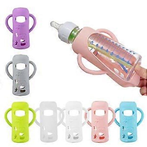 Elintarvikelaatuinen silikoninen tuttipullon suojus 120ml/250ml säiliön pidike suojakotelo helppo ote vaaleanpunainen Pink 120ml