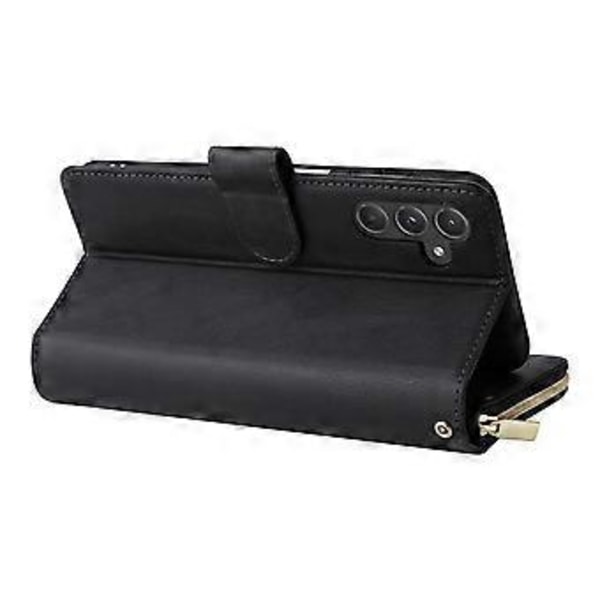 Til Samsung Galaxy A55 5G Etui Kortlommer Lynlås Læder Telefon Cover Style D