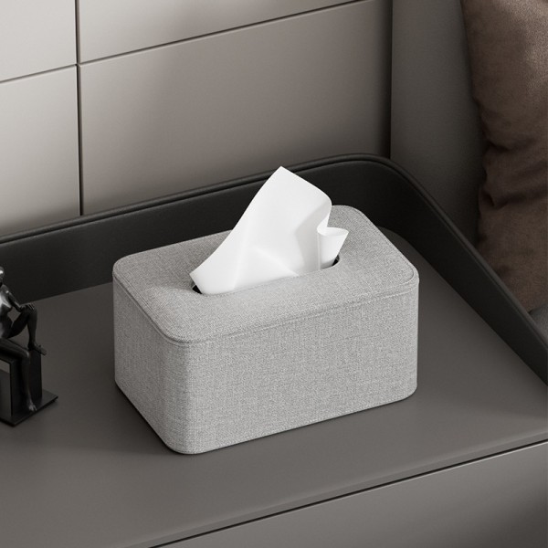 Gris 19 * 12 * 10cm léger luxe haut de gamme rectangulaire Lin mo