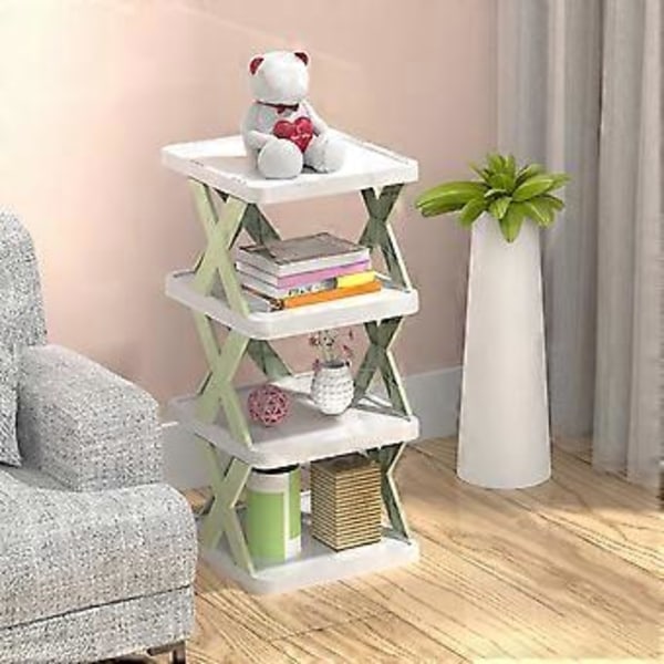 Skohylde Nem Installation Gratis DIY Kombination Stabelbar Pladsbesparende Udhulet Opbevaring Fantastisk Blue Four Layer