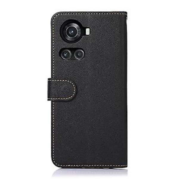 Litchi Textur RFID PU-fodral för OnePlus Ace / 10R Black