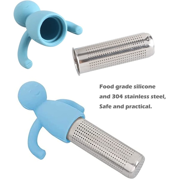 (Blå, Grön) 2-pack Teinfuserare, Hängande Tesil, Stål Te