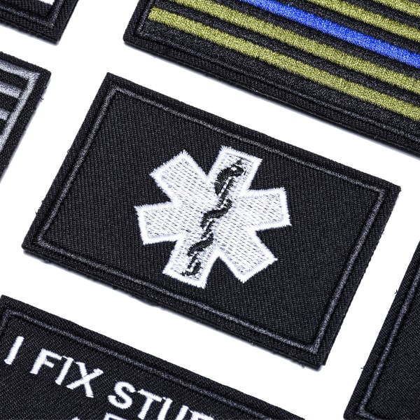 20 stk. tilfældige taktiske patches, fuld broderi med løkke og krog f